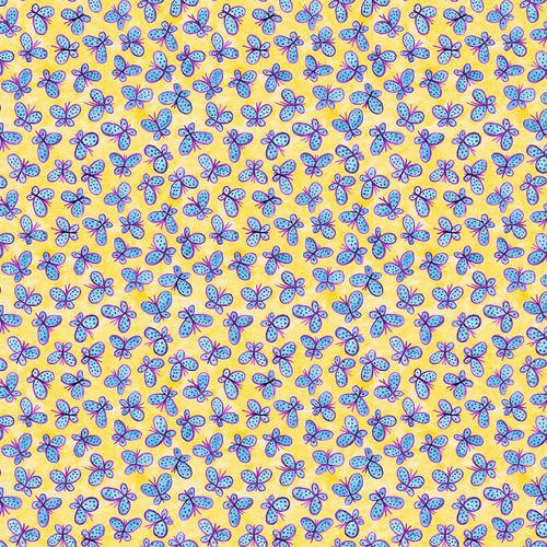 Whimsy Daisical II Butterflies Yellow - 2871 - 44 - Blank Quilting - Nebraska Quilt Company - F06039