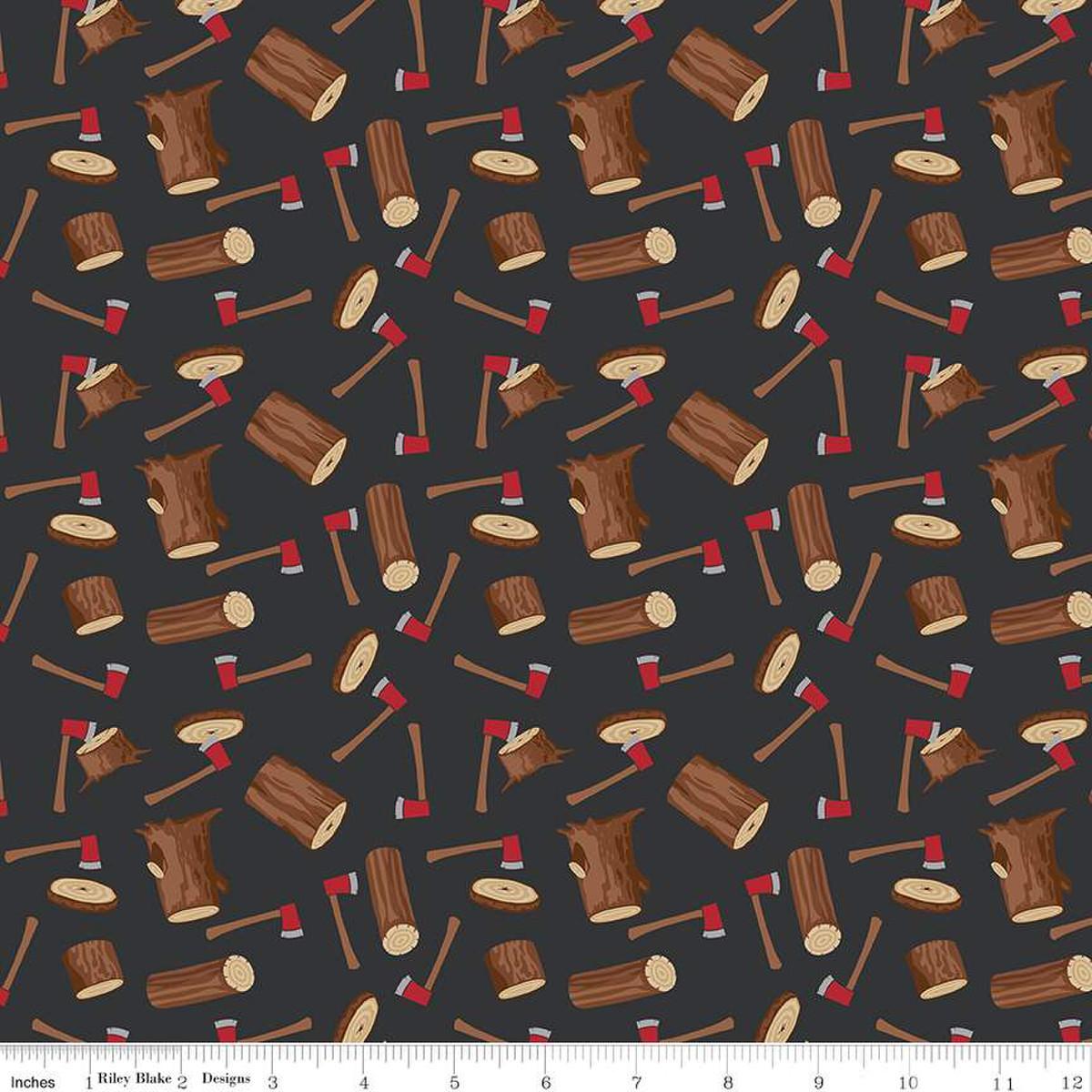 Woodsman Wood Axe Black - C13761 - BLACK - Riley Blake Designs - Nebraska Quilt Company - F06791