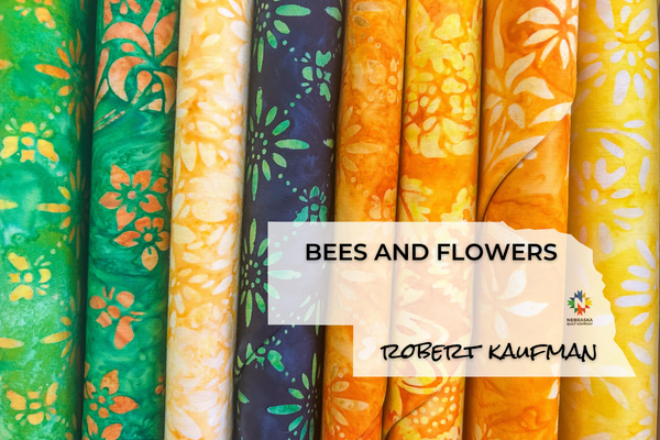 Bees and Flowers by Robert Kaufman - Nebraska Quilt Company