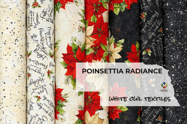 Poinsettia Radiance by White Owl Textiles - Nebraska Quilt Company