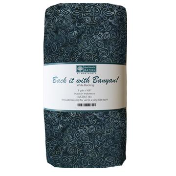 108" Wide 3 Yard Cut Back It With Banyan Black - Nebraska Quilt Company - 108" Wide 3 Yard Cut Back It With Banyan Black