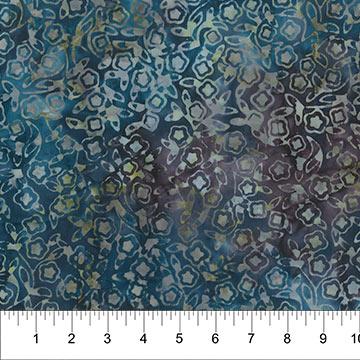 108" Wide Batik Small Floral Pearl Blue - Remnant 34" x 108" - Nebraska Quilt Company - PC2502130