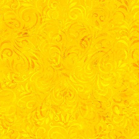 108" Wide Color Essence Bloomig Vine Dandelion Yellow - 31095 - S - QT Fabrics - Nebraska Quilt Company - F2403117