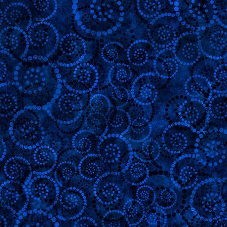108" Wide Color Essence Dotted Scroll Navy Blue Remnant 32" x 108" - 31094 - N - QT Fabrics - Nebraska Quilt Company - PC260902