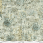 108" Wide Eclectic Elements Receipt Aqua Remnant 55" x 108" - Nebraska Quilt Company - PC250133