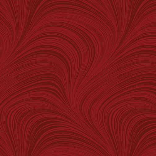 108" Wide Flannel Wave Texture Medium Red Remnant 20" x 108" - Nebraska Quilt Company - 108" Wide Flannel Wave Texture Medium Red Remnant 20" x 108"