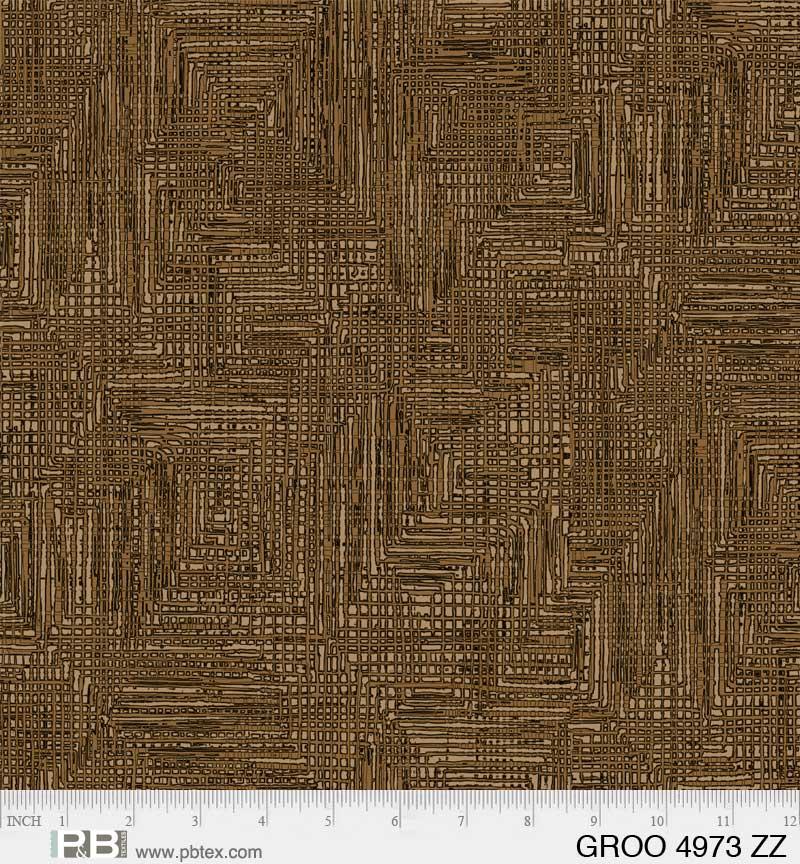 108" Wide Grass Roots Brown - Remnant 47" x 108" - Nebraska Quilt Company - 108" Wide Grass Roots Brown - Remnant 47" x 108"
