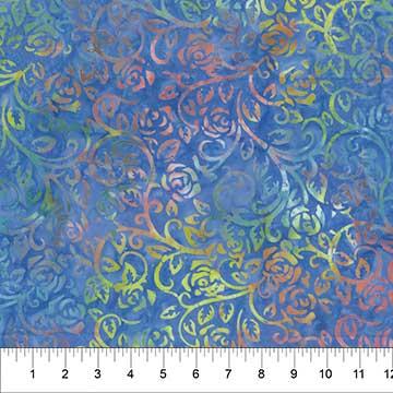 108" Wide Home Sweet Home Leaves & Vine Got the Blues Remnant 26" x 108" - Nebraska Quilt Company - 108" Wide Home Sweet Home Leaves & Vine Got the Blues Remnant 26" x 108"