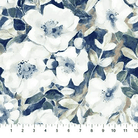 108" Wide Natural Essence Large Floral Navy Remnant 26" x 108" - B90908 - 42 - FIGO Fabrics - Nebraska Quilt Company - PC260140