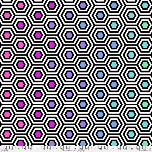 108" Wide Rainbow Hexy XL Ink - Nebraska Quilt Company - F09345