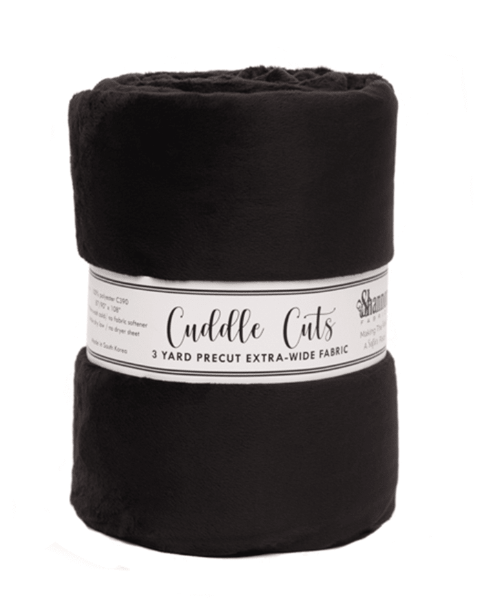 110" Wide Cuddle 3 Black 3-Yard Cut - Nebraska Quilt Company - PC2502235