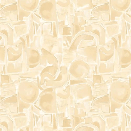 118" Wide Spectral Abstract Shapes Ivory Cream Remnant 47" x 118" - 118SPECTRAL-B-3115-41 - Blank Qu - Nebraska Quilt Company - PC261449