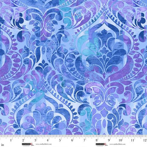 118" Wide You Damask! Blue Violet Purple - 8568 - 75 - Studio E Fabrics - Nebraska Quilt Company - 118" Wide You Damask! Blue Violet Purple - 8568 - 75 - Studio E Fabrics