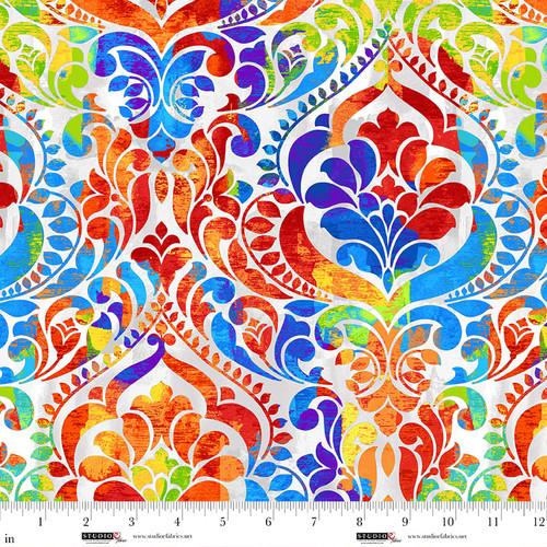 118" Wide You Damask! Rainbow Multi - 8568 - 108 - Studio E Fabrics - Nebraska Quilt Company - 118" Wide You Damask! Rainbow Multi - 8568 - 108 - Studio E Fabrics