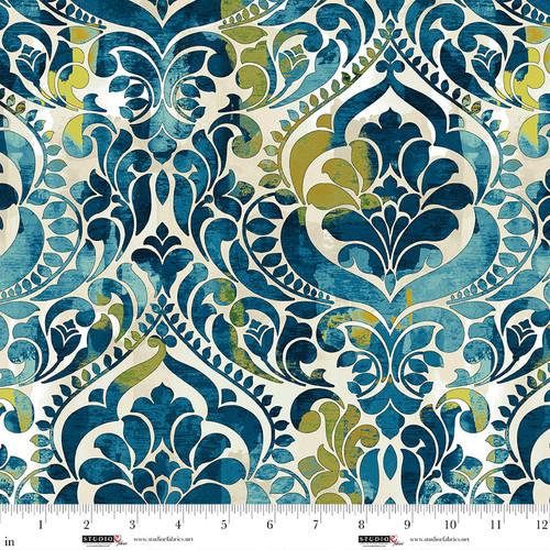 118" Wide You Damask! Teal - 8568 - 77 - Studio E Fabrics - Nebraska Quilt Company - 118" Wide You Damask! Teal - 8568 - 77 - Studio E Fabrics