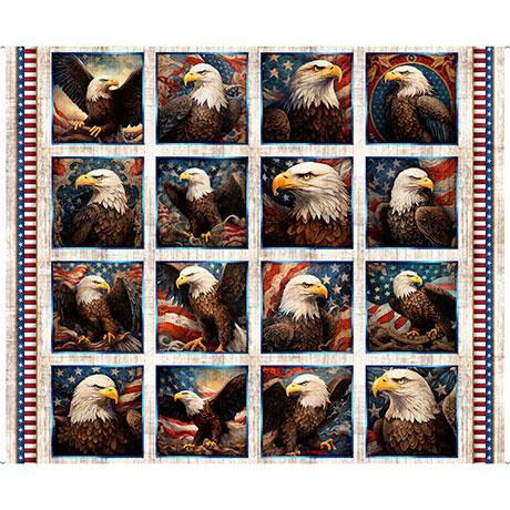 1776 Eagle Picture Patches Birch Multi Panel 36" x 43" - Nebraska Quilt Company - PAN2501590