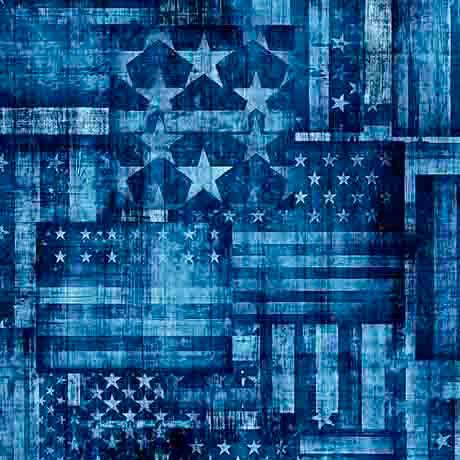 1776 Flag Patchwork Blue - 31663 B - QT Fabrics - Nebraska Quilt Company - F2501598