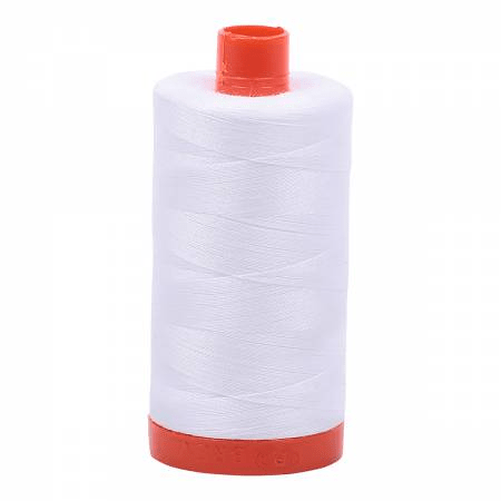2024 White 50wt Aurifil Thread 1,422 Yards - Nebraska Quilt Company - NT00515