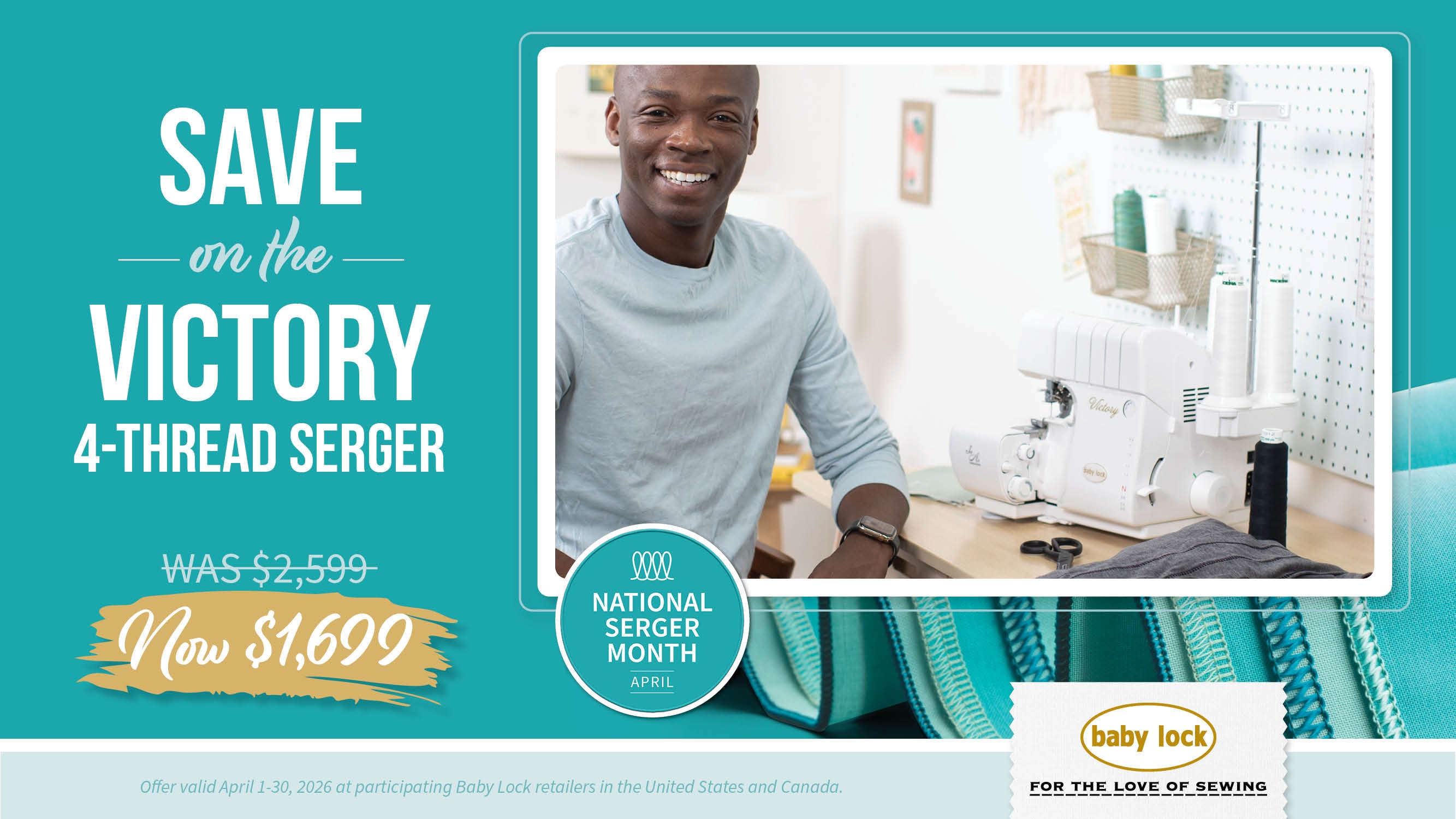 Baby Lock Vibrant 4-Thread Serger Now $1,699