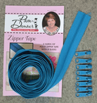 3 yards of Reversible Coil Zipper Tape with 8 Slides Aqua - Nebraska Quilt Company - N2400121