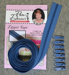 3 yards of Reversible Coil Zipper Tape with 8 Slides Denim - Nebraska Quilt Company - N2400122