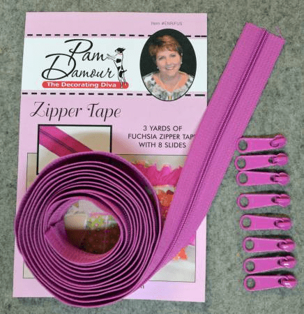 3 yards of Reversible Coil Zipper Tape with 8 Slides Fuchsia - Nebraska Quilt Company - N2400123