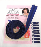 3 yards of Reversible Coil Zipper Tape with 8 Slides Royal Blue - Nebraska Quilt Company - N2400125