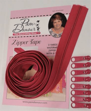 3 yards of Reversible Coil Zipper Tape with 8 Slides Watermelon - Nebraska Quilt Company - N2400126