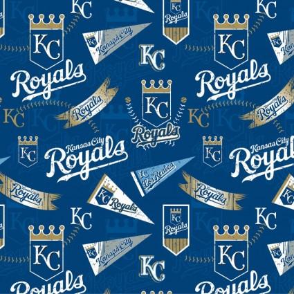 60" Wide MLB Kansas City Royals Logo Blue - FAT14417 - B - EE Schenck - Nebraska Quilt Company - F2501696