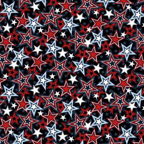 60" Wide Patriotic Minky Stars Navy - 8283MK-78 - Henry Glass & Co. - Nebraska Quilt Company - F2401486