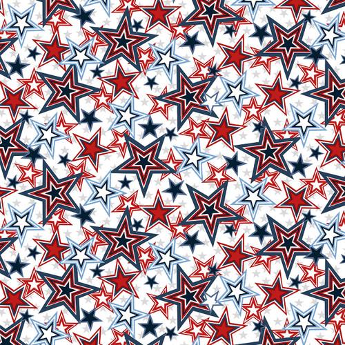 60" Wide Patriotic Minky Stars White - 8283MK - 07 - Henry Glass & Co. - Nebraska Quilt Company - F2401485