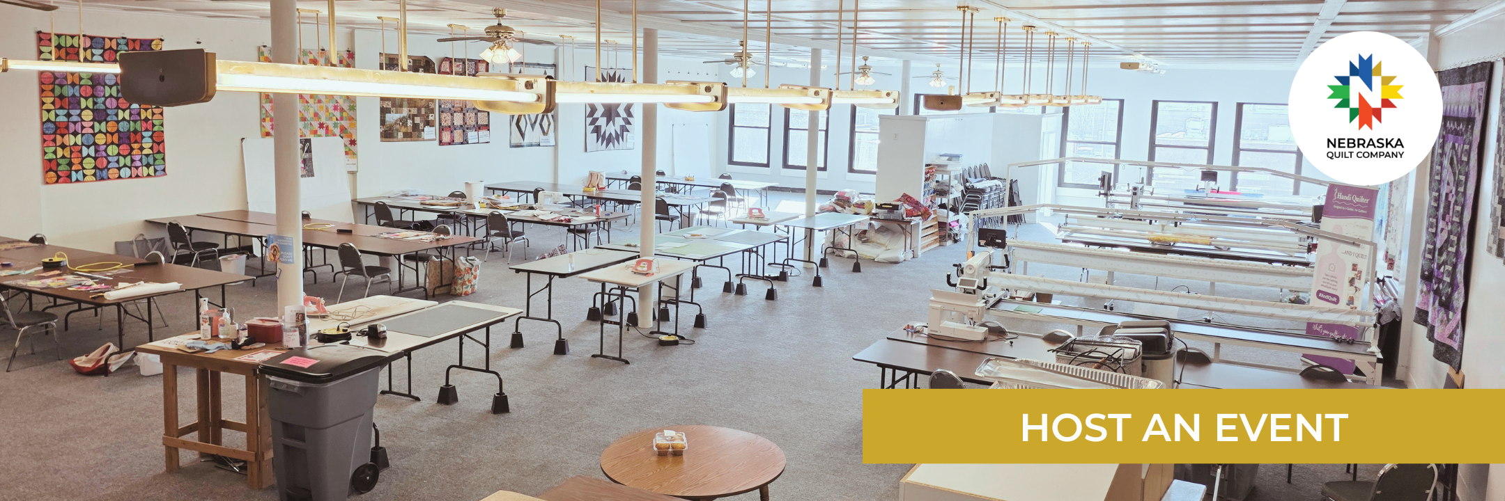 Host a Retreat, Event, and Class Spaces at Nebraska Quilt Company in Fremont, NE.
