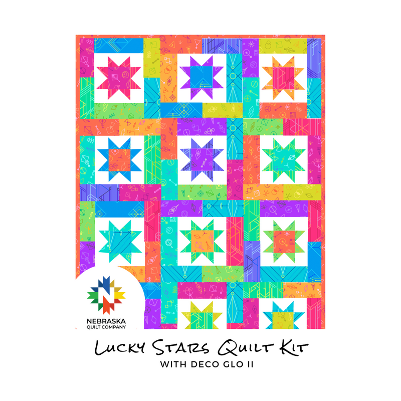 Lucky Stars Quilt Kit with Deco Glo II