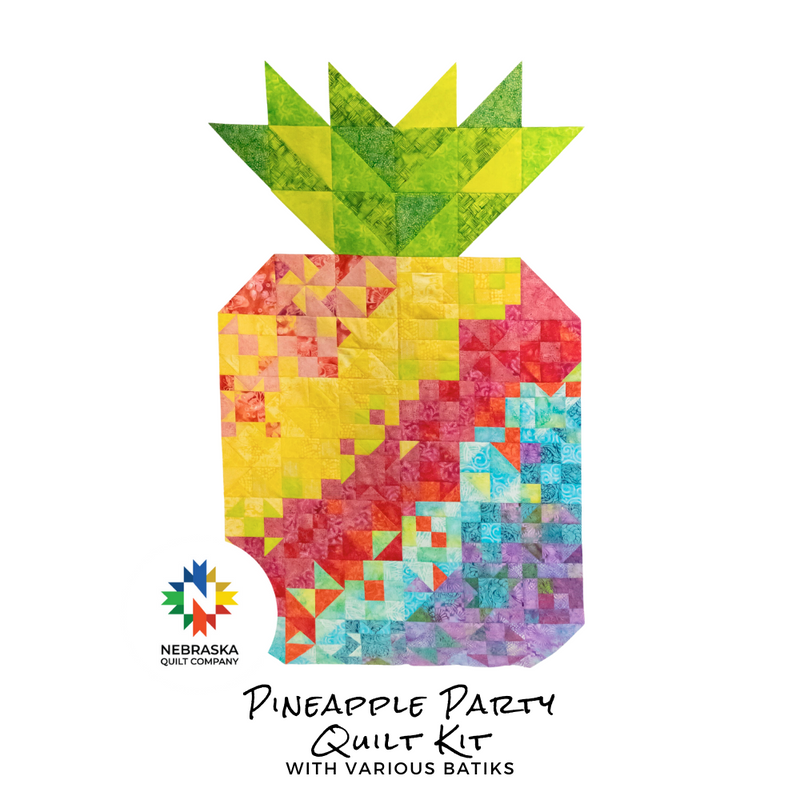 Pineapple Party Quilt Kit with Various Batiks