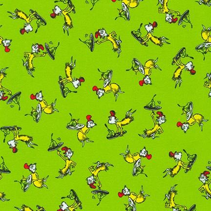A LIttle Dr. Seuss Green Eggs & Ham Green - 1 Yard Left - Verified! - Nebraska Quilt Company - F84876