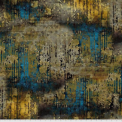 Abandoned Gilded Mosaic - Gold - PWTH140.GOLD - FreeSpirit Fabrics - Nebraska Quilt Company - Abandoned Gilded Mosaic - Gold - PWTH140.GOLD - FreeSpirit Fabrics