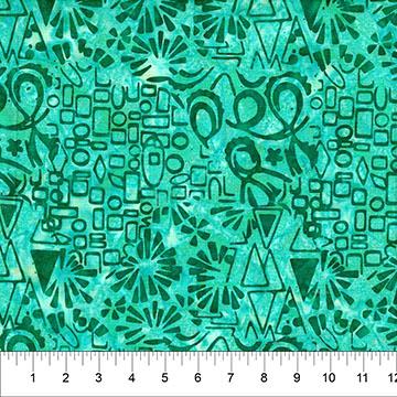Abstraction Collage Abstract Turquoise - 83811 - 62 - Banyan Batiks Studio - Nebraska Quilt Company - F261150