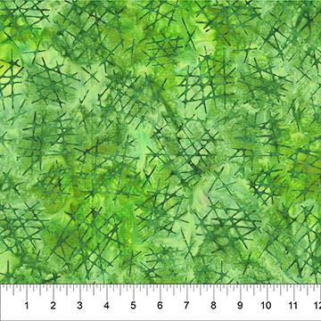 Abstraction Crosshatch Citrus Green - 83812 - 72 - Banyan Batiks Studio - Nebraska Quilt Company - F261146