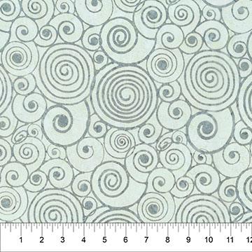 Abstraction Swirls Light Sea Fog Green - 83814 - 13 - Banyan Batiks Studio - Nebraska Quilt Company - F261141