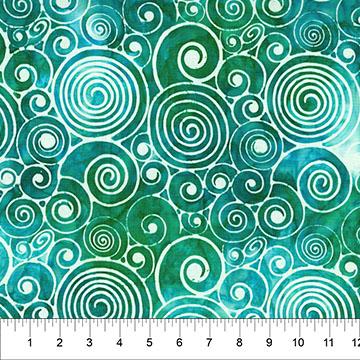 Abstraction Swirls Turquoise - 83814 - 62 - Banyan Batiks Studio - Nebraska Quilt Company - F261142
