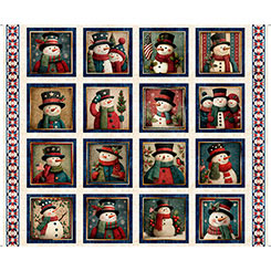 All American Snowman American Snowman Picture Patch Cream 36" X 40" - Nebraska Quilt Company - PAN261509