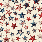 All American Snowman Stars Cream - 2600 32046 E 15O - QT Fabrics - Nebraska Quilt Company - F261517