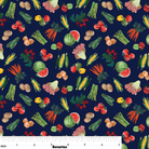 All KS NE Shop Hop 2025 Fresh Veggies & Fruit Navy Blue - 1495655B - Benartex - Nebraska Quilt Company - F250350