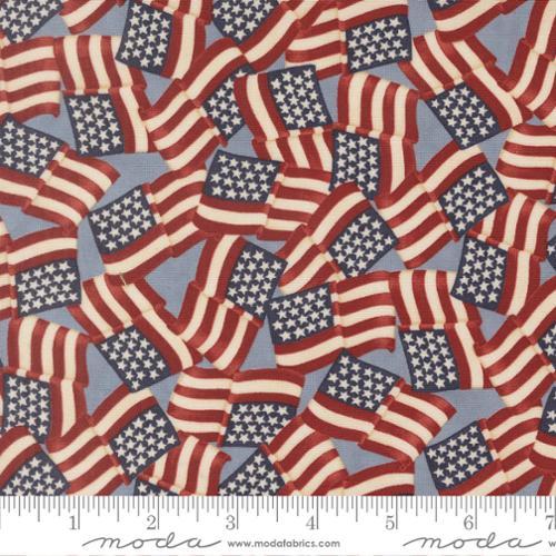 America 250 Years Waving Flags Americana Steel Blue - 56180 16 - Moda - Nebraska Quilt Company - F260352