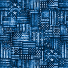 American Country Flag Patchwork Blue - 2600 31995 B 15O - QT Fabrics - Nebraska Quilt Company - F261464