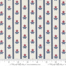 American Gatherings III Stripe Bouquet Stripes Stars Americana Cloud White - 49322 11 - Moda Fabrics - Nebraska Quilt Company - F2501774