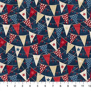 American Heartland Bunting Navy Multi - 28733 - 49 - Northcott Fabrics - Nebraska Quilt Company - F251585