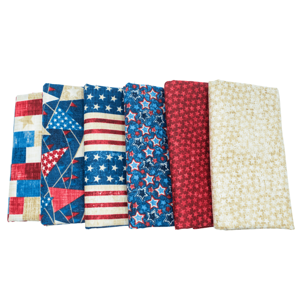 American Heartland Half Yard Bundle Multi 6 Pieces - Nebraska Quilt Company - American Heartland Half Yard Bundle Multi 6 Pieces