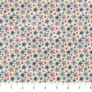 American Heartland Multi Star Toss Cream - 28735 - 11 - Northcott Fabrics - Nebraska Quilt Company - F251587