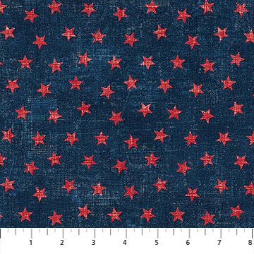 American Heartland Stars Red on Navy Blue - 28737 - 49 - Northcott Fabrics - Nebraska Quilt Company - F251591